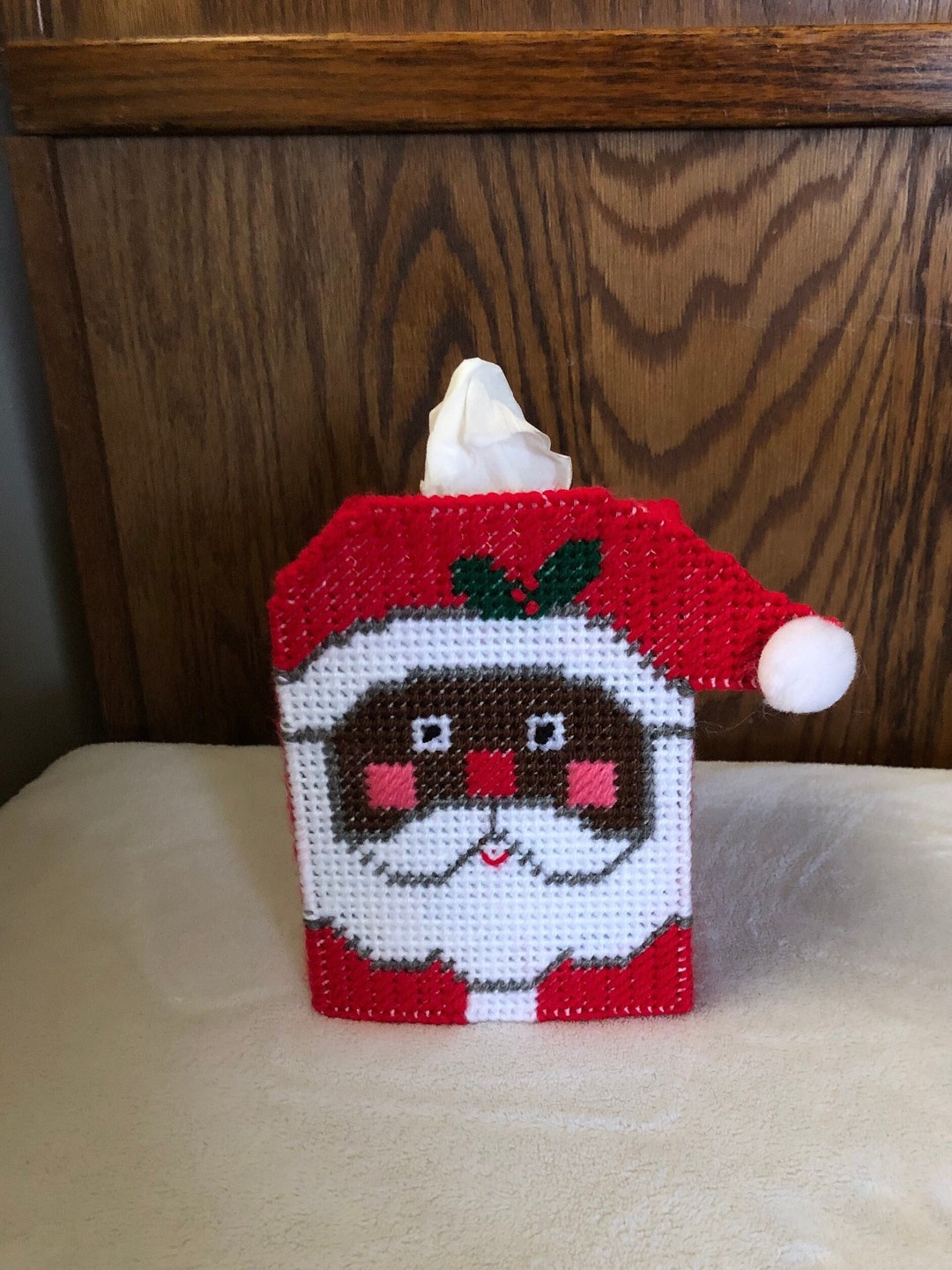 African American Santa Claus Tissue Box Cover Etsy
