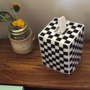 Black and White Tissue Box Cover Décor -  Made To Order