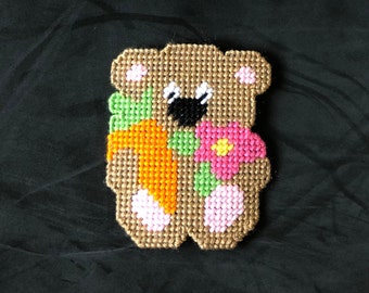 Easter Bear Magnet, Easter Gift,  Plastic Canvas Magnet, Plastic Canvas Gift, Easter Magnet, Easter Décor