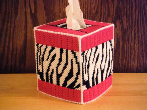 Tissue Box Cover Zebra Pink Print