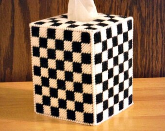 Black and White Tissue Box Cover Décor -  Made To Order