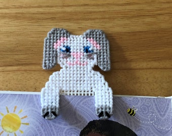 Easter Bunny Kids Bookmark, Easter Bookmark, Plastic Canvas Easter Bookmark, Bunny Bookmark, Needlepoint Easter Bookmark