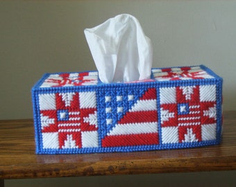 American Flag Tissue Box Cover - Great Father Day Gift