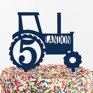 Custom Tractor Birthday Cake Topper: Acrylic Farm Theme Decoration