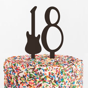 Custom Guitar Birthday Cake Topper: Laser Cut Acrylic Decoration