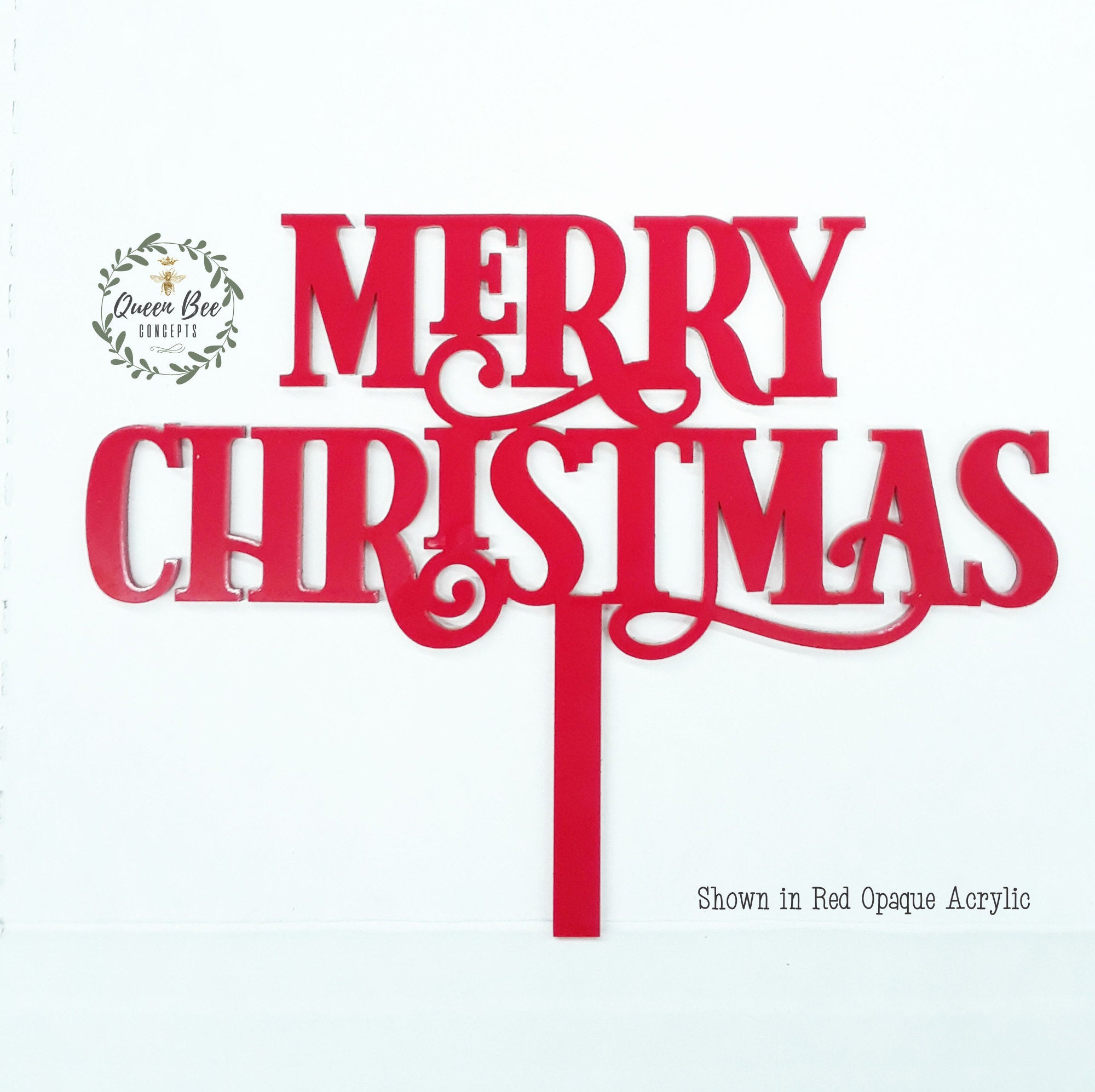 Merry Christmas Cake Topper Custom Acrylic Cake Topper Etsy