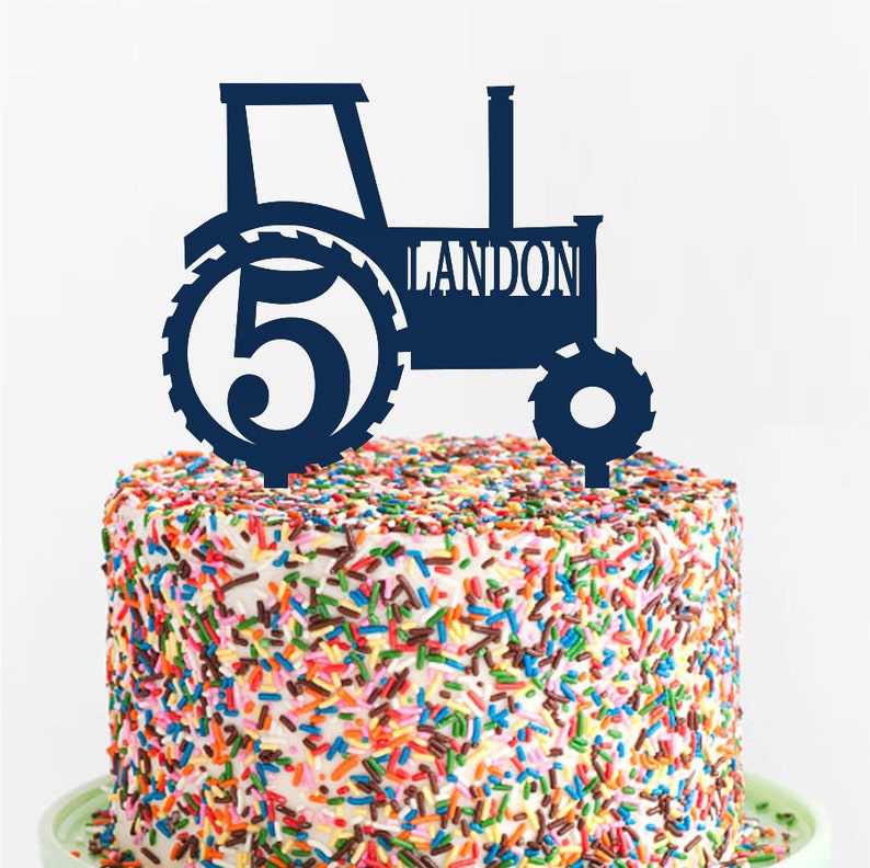 Tractor Birthday Cake Topper Custom Acrylic Cake Topper Etsy