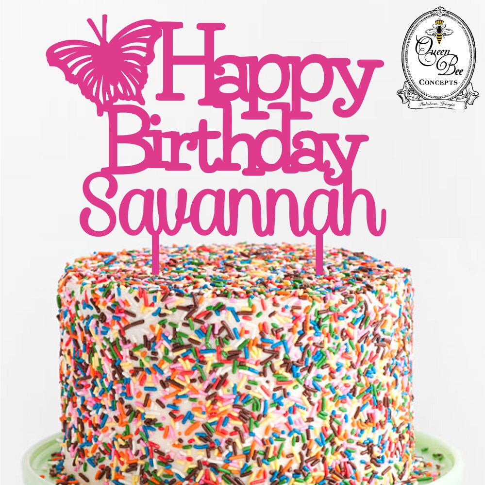 Happy Birthday Butterfly Cake Topper