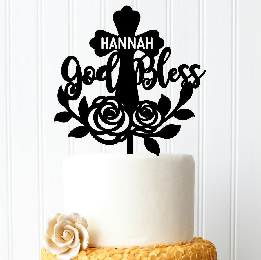 God Bless Cake Topper Holy Communion Cake Decoration