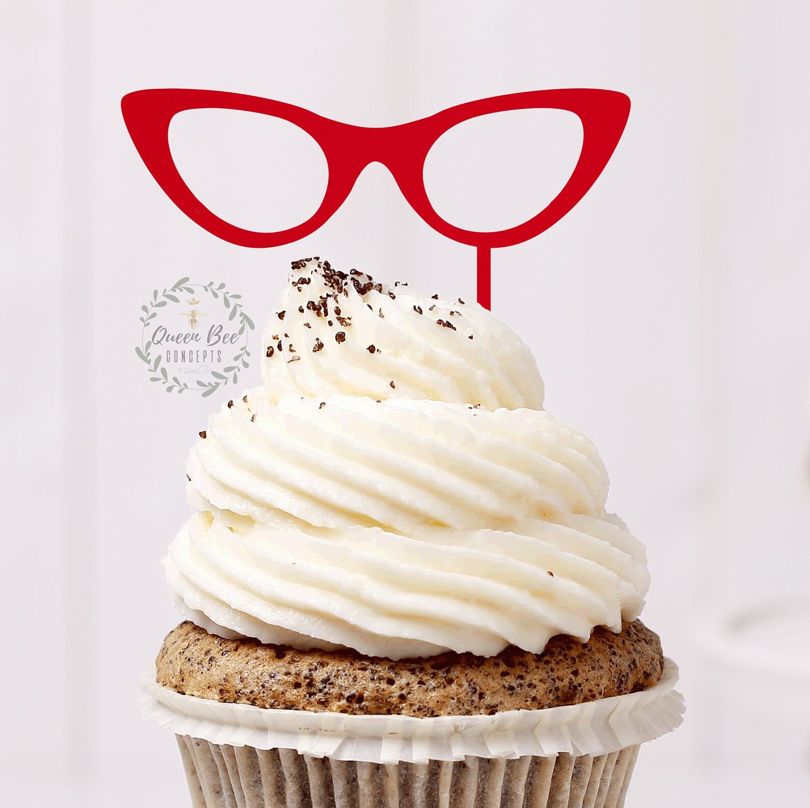 Cat Eye Glasses Cupcake Topper Acrylic Cupcake Decoration Etsy
