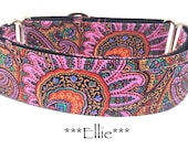 Martingale Dog Collar, Pink Floral Dog Collar, Pink Floral Martingale Dog Collar, Pink Paisley Martingale Collar, Paisley Martingale, Ellie