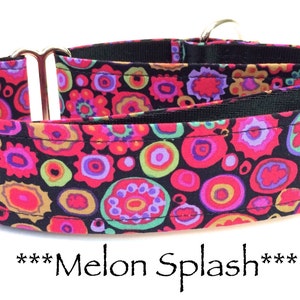 Martingale Dog Collar or Bright Buckle Dog Collar or Bright buckle Mart Dog Collar, or Pink Chain Mart, Girly Dog Collar, Pink, Melon Splash