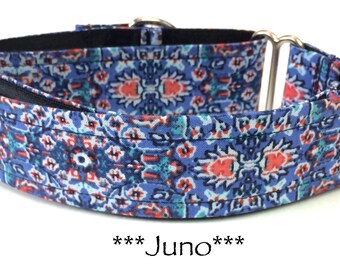 Blue and Red Bandana Martingale Dog Collar or Bandana Buckle Dog Collar or Buckle Mart Dog Collar or Bandana Chain Martingale- Juno