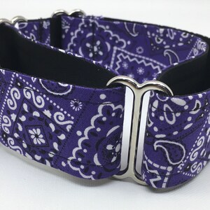 Purple Bandana Martingale Dog Collar or Buckle Collar or Purple Bandana Buckle Mart or Purple Bandana Chain Martingale Purple Bandana image 5