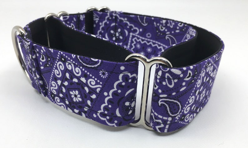 Purple Bandana Martingale Dog Collar or Buckle Collar or Purple Bandana Buckle Mart or Purple Bandana Chain Martingale Purple Bandana image 5