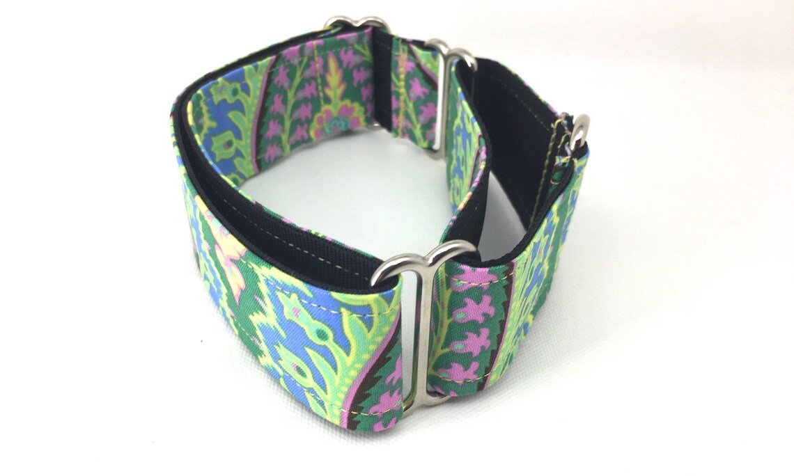 Martingale Dog Collar Green Floral Buckle Dog Collar Green Etsy