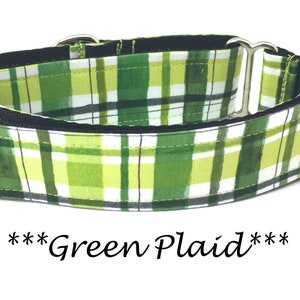 May include: Green plaid dog collar with silver hardware. ***Green Plaid***