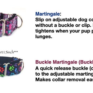 Martingale Dog Collar or Buckle Dog Collar or Buckle Mart or Chain Martingale, blue, Green, pink, red, striped dog collar Louie image 3