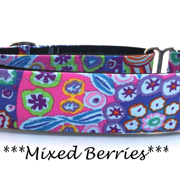 Martingale Dog Collar or Purple buckel dog Collar or Purple Buckle Mart Dog Collar or Periwinkle Chain Mart, Bright, Mixed Berries