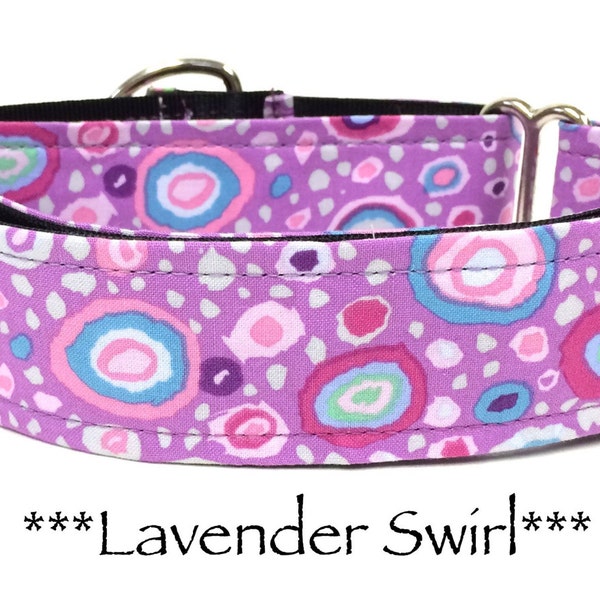 Martingale Dog Collar or Lavender Buckle Dog Collar or Purple Dog Collar or Buckle Mart Dog Collar or Lavender Chain Mart,  Lavender, Swirls