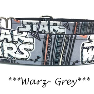 Martingale Dog Collar or Buckle Dog Collar or Buckle Mart or Chain Martingale, Cartoon, Comic Words, Comic Dog Collar - Warz- Grey