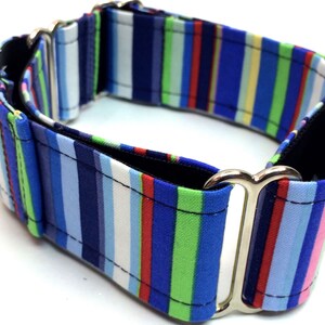 Martingale Dog Collar or Buckle Dog Collar or Buckle Mart or Chain Martingale, blue, Green, pink, red, striped dog collar Louie image 6