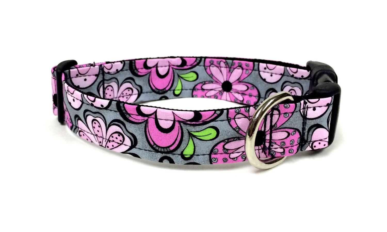 Martingale Dog Collar Pink Daisy Dog Collar Pink Daisy Etsy