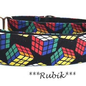Martingale Dog Collar or Buckle Dog Collar or Buckle Mart or Chain Martingale, Cube Dog Collar, Game Dog Collar, Rubik