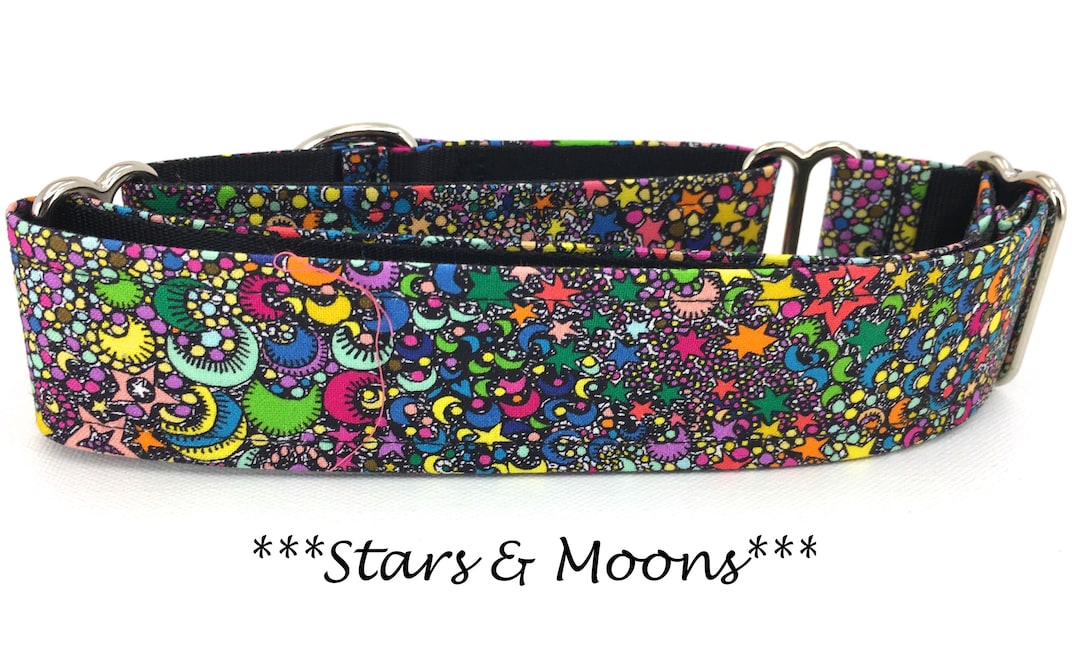 Martingale Dog Collar Stars and Moons Buckle Dog Collar Moon Etsy