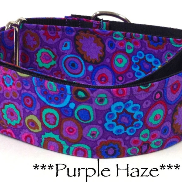 Purple Martingale Dog Collar or Purple buckle Dog Collar or Purple buckle Mart Dog Collar or Purple Chain Martingale- Purple Haze