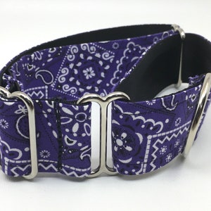 Purple Bandana Martingale Dog Collar or Buckle Collar or Purple Bandana Buckle Mart or Purple Bandana Chain Martingale Purple Bandana image 4