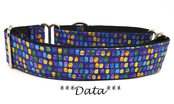 Purple Martingale Dog Collar or  Purple Dot Buckle Dog Collar or Polka Dot Buckle Mart or Gold Dot Buckle Dog Collar, Blue Dot Collar, Data
