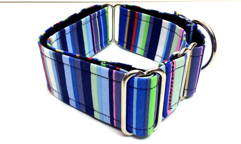 Martingale Dog Collar or Buckle Dog Collar or Buckle Mart or Chain Martingale, blue, Green, pink, red, striped dog collar Louie image 5