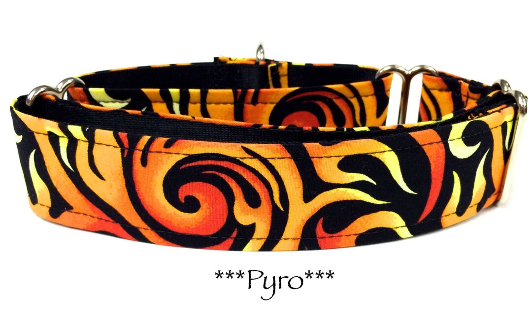 Martingale Dog Collar, Flame Dog Collar, Flame Martingale Dog Collar