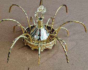 Gold finish frame for sun catchers, wind chimes or lamp shades.