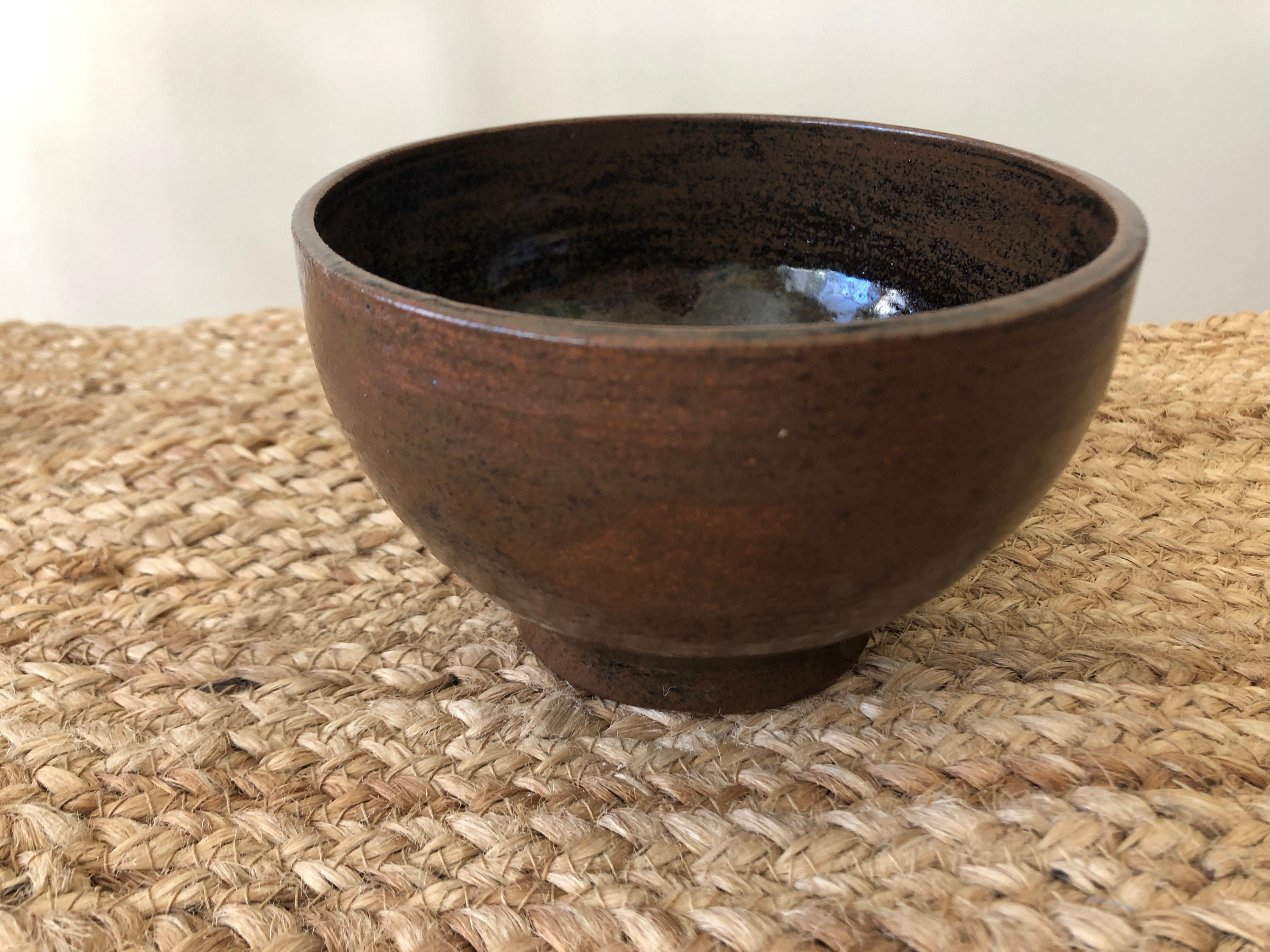 Small Ceramic Rice Bowl Tenmoku Glaze Mixing Bowl Dip Etsy India