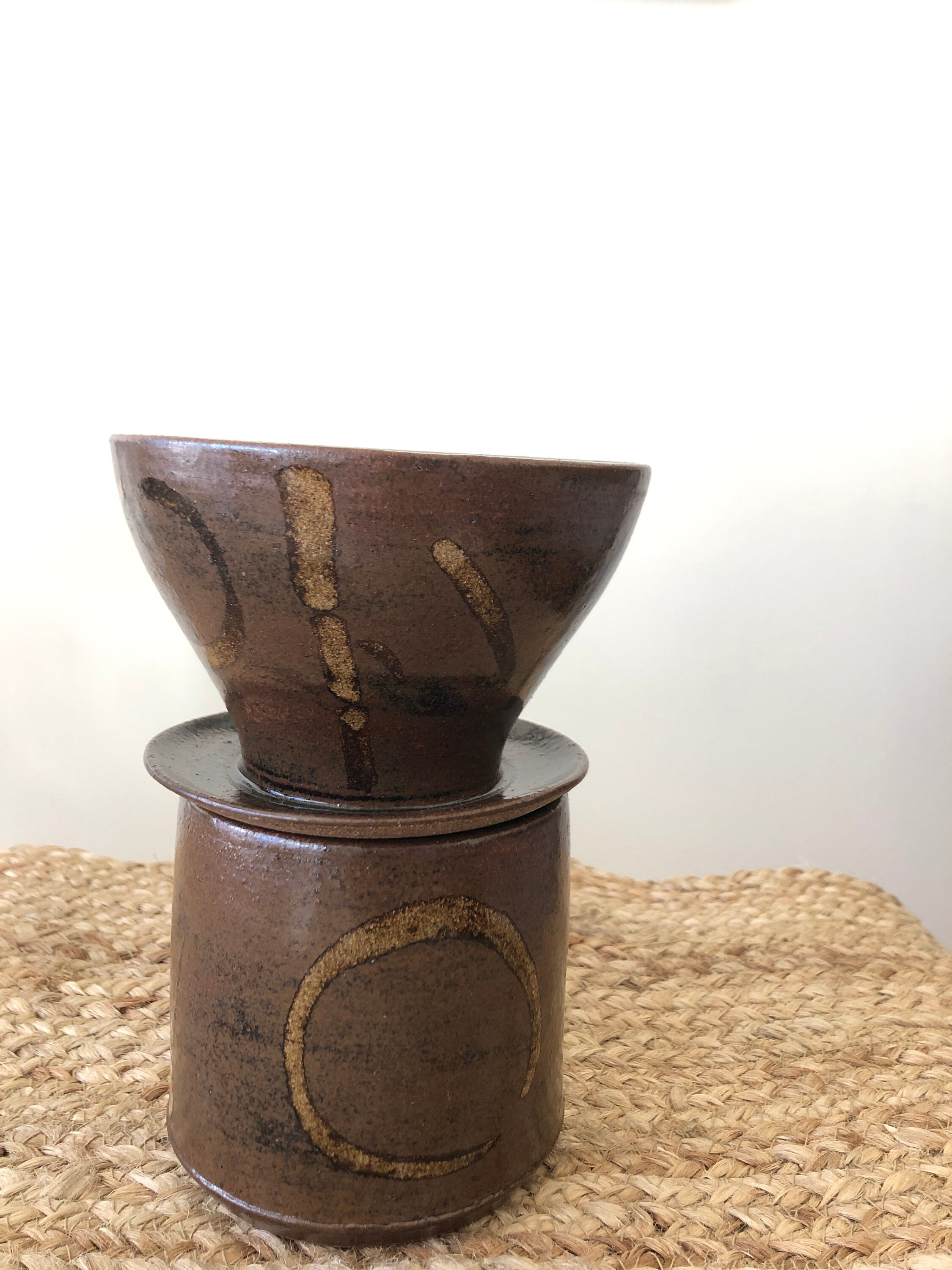 Ceramic Coffee Pour Over Set Pottery Pour Over Tenmoku Etsy UK