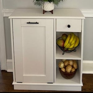 Wood Trash Can, Recycling Bin, Storage Organizer, Cube Bin Storage