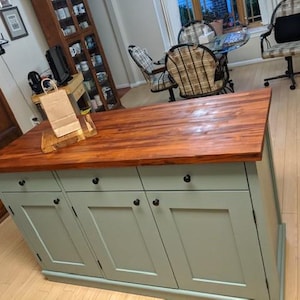 Isla de cocina personalizada con encimera de madera maciza y asientos: La "Philly" imagen 14