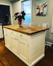 Kitchen Island, Butcher Block Kitchen Island with Seating 'Philly'