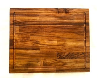Handmade Teak Butcher Block Cutting Board with Juice Groove