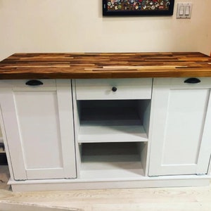 Kitchen Island, Custom Butcher Block Kitchen Island with Option for Seating, Dining Table with Storage "Mary"