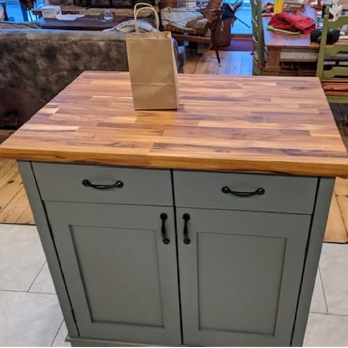 Rolling Butcher Block Top Island With Bar Seating jason Etsy