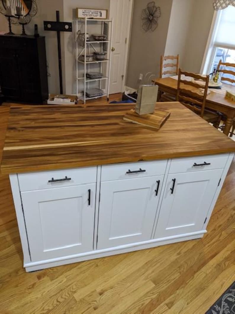 Isla de cocina personalizada con encimera de madera maciza y asientos: La "Philly" imagen 13