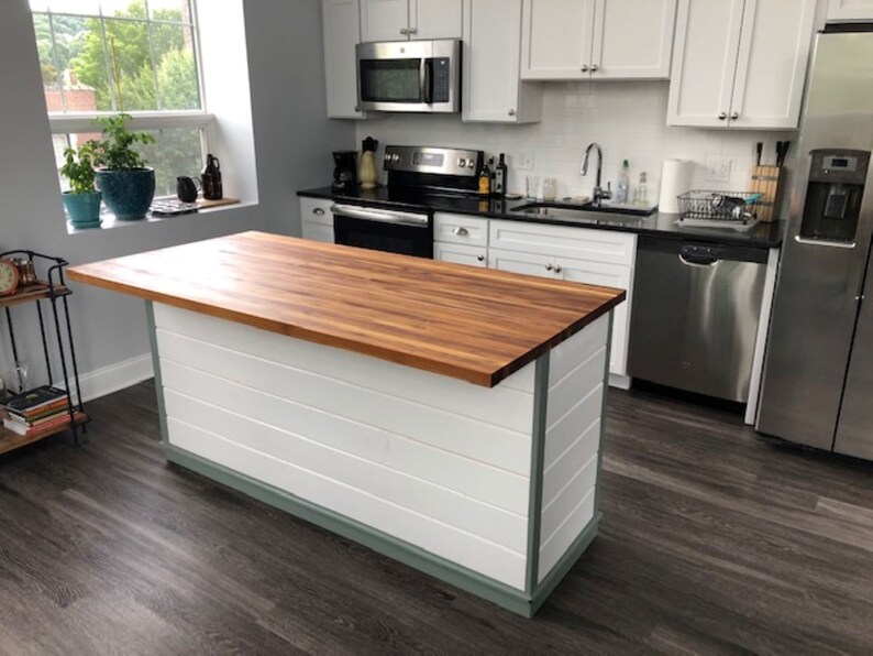 Kitchen Island Butcher Block Kitchen Island with Seating | Etsy