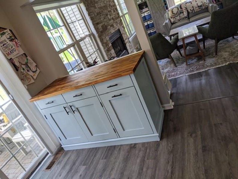 Isla de cocina personalizada con encimera de madera maciza y asientos: La "Philly" imagen 15