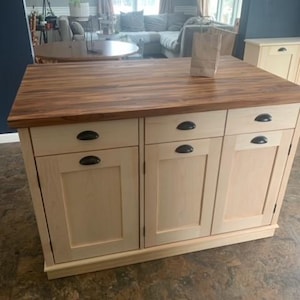 Isla de cocina personalizada con encimera de madera maciza y asientos: La "Philly" imagen 11