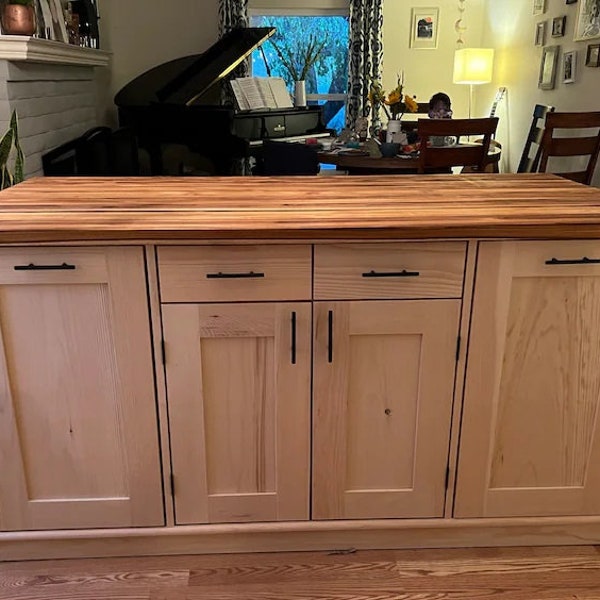 Kitchen Island, Butcher Block Kitchen Island with Seating "Templeton"