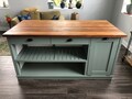 Kitchen Island, Custom Butcher Block Kitchen Island with Seating Option, Dining Table Storage, "Yorkie"
