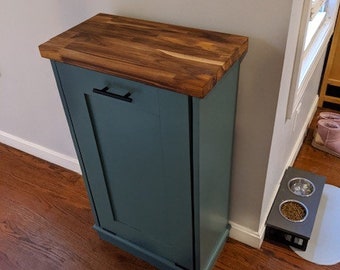 Wood Trash Can, Recycling Bin, Storage Bin, Solid Pine Garbage Can